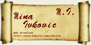 Mina Ivković vizit kartica